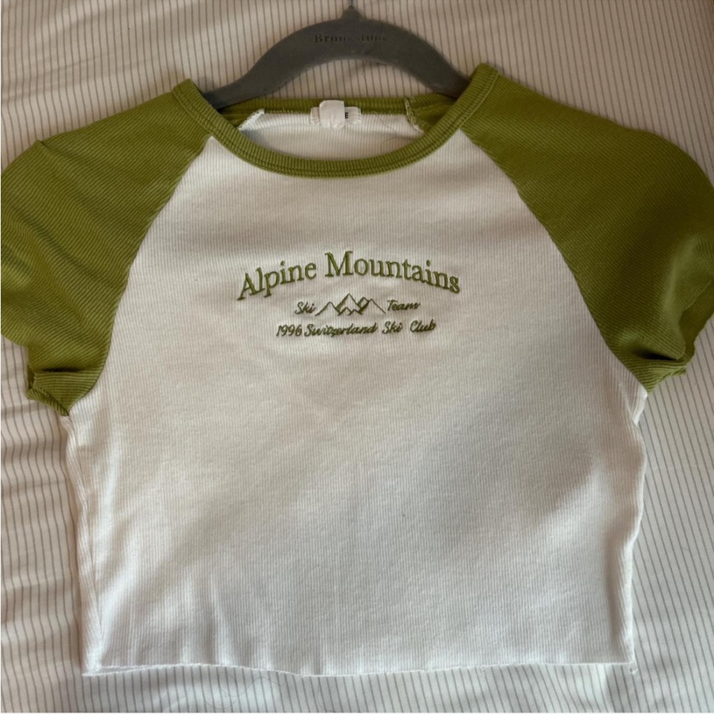 Garage Kids Olive and White Raglan Tee